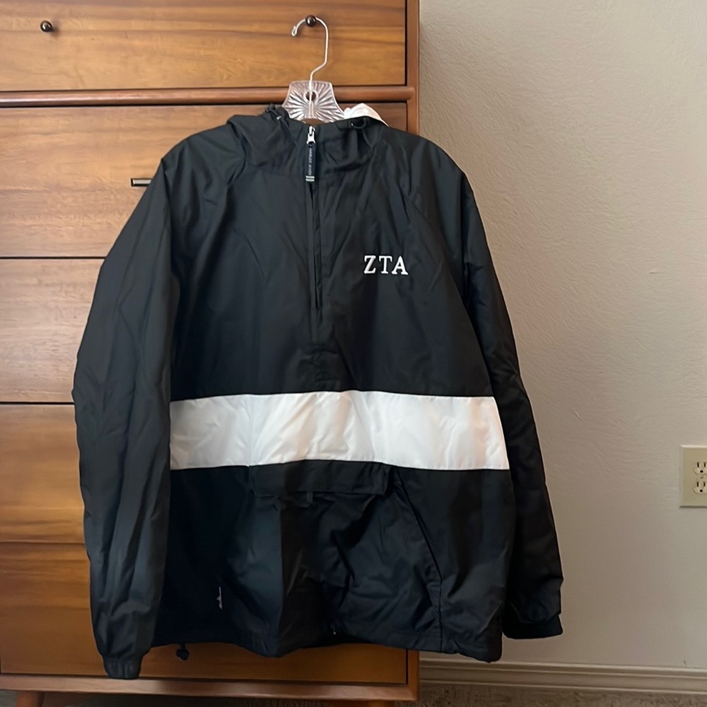 Charles River Apparel Hooded Half-zip Rain Jacket